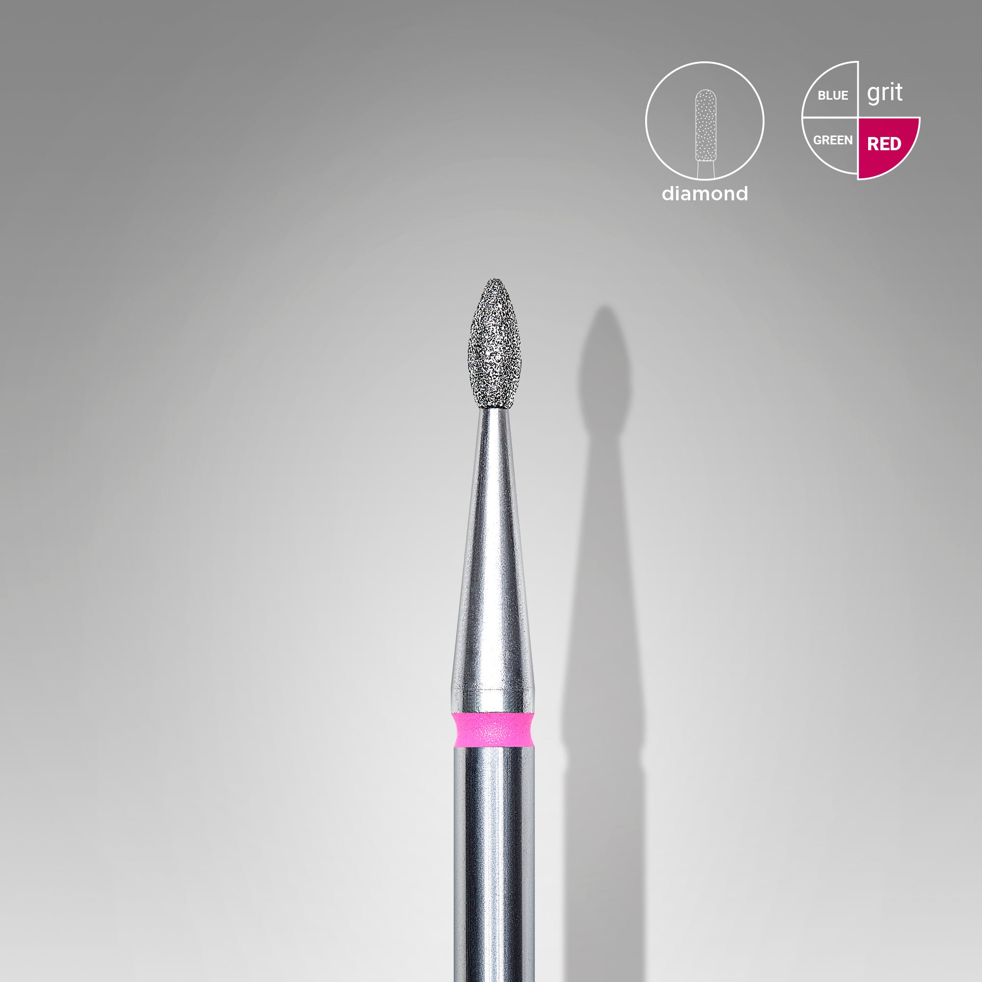 Diamond bit red pointed bud 2.5/4.5mm FA60R025/4.5